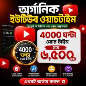 4k Hours Organic YouTube Watch Time (Non Drop) Life time guarantee