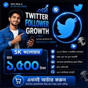5K Real Global Follower for Twitter-X