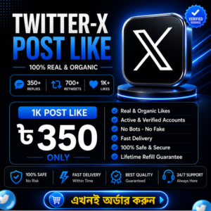 1K Real Global Post Like for Twitter-X